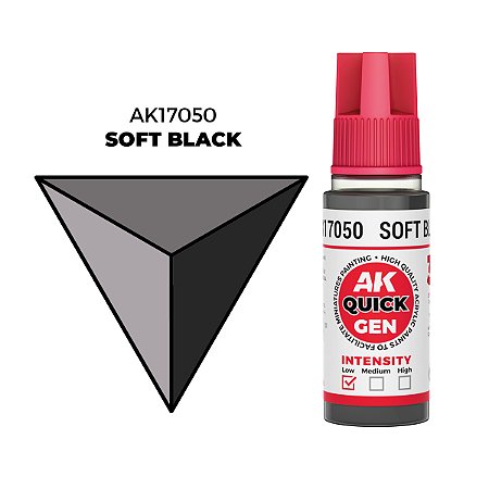 Tinta Acrílica Quick Gen SOFT BLACK - AK Interactive (18ml)