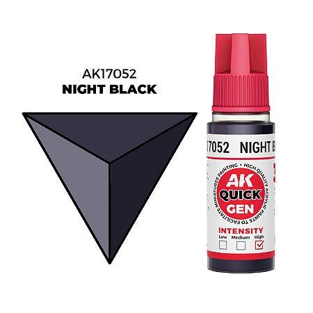 Tinta Acrílica Quick Gen NIGHT BLACK - AK Interactive (18ml)