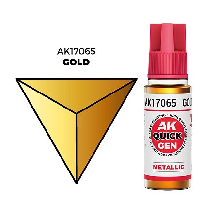 Tinta Acrílica Metálica Quick Gen GOLD - AK Interactive (18ml)