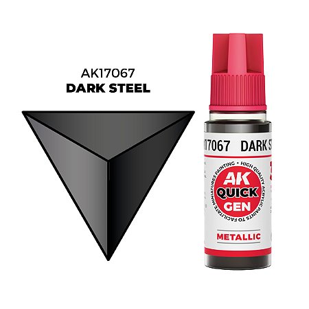Tinta Acrílica Metálica Quick Gen DARK STEEL - AK Interactive (18ml)
