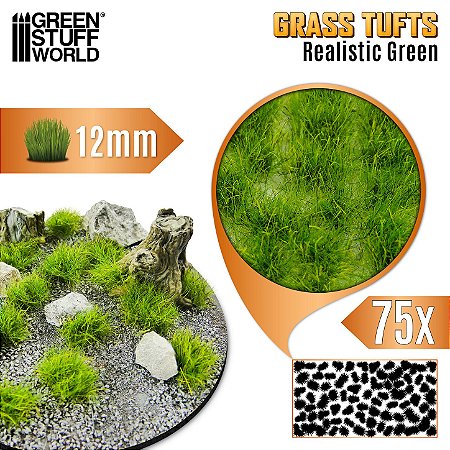 Tufos de grama VERDE REALISTA - Green Stuff World (12mm - XXL)