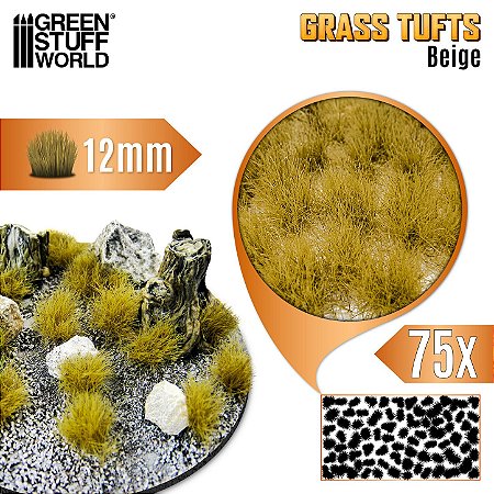 Tufos de grama BEGE - Green Stuff World (12mm - XXL)