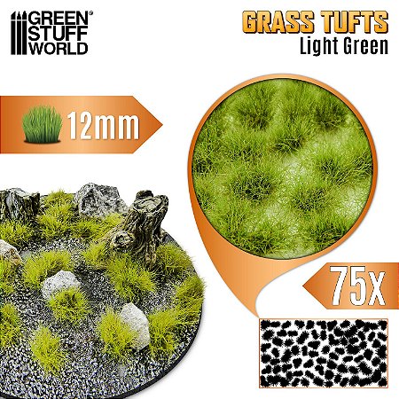 Tufos de grama VERDE CLARO - Green Stuff World (12mm - XXL)