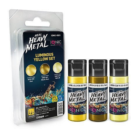 Conjunto Metálico Real Heavy Metal LUMINOUS YELLOW - IONIC Smart Colors (box x3 20ml)