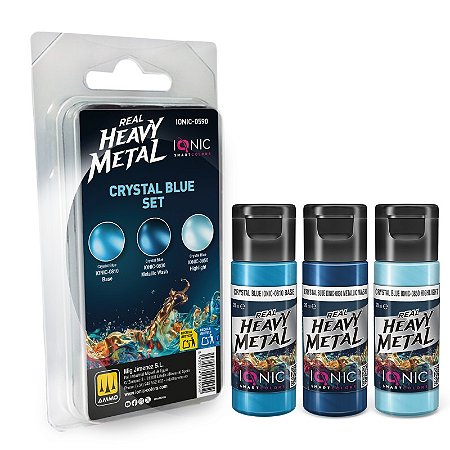 Conjunto Metálico Real Heavy Metal CRYSTAL BLUE - IONIC Smart Colors (Box x3 20ml)