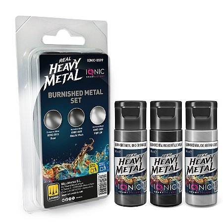 Conjunto Metálico Real Heavy Metal BURNISHED METAL - IONIC Smart Colors (Box x3 20ml)