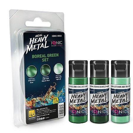 Conjunto Metálico Real Heavy Metal BOREAL GREEN - IONIC Smart Colors (Box x3 20ml)