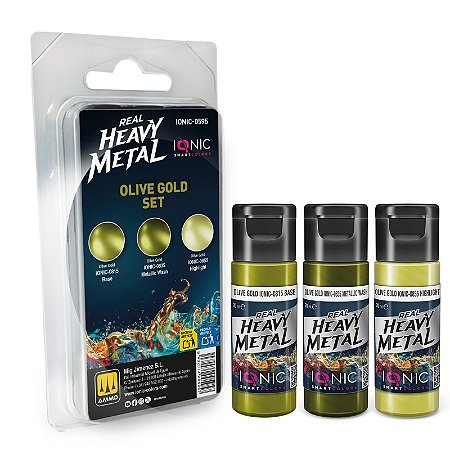 Conjunto Metálico Real Heavy Metal OLIVE GOLD - IONIC Smart Colors (Box x3 20ml)