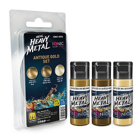 Conjunto Metálico Real Heavy Metal ANTIQUE GOLD - IONIC Smart Colors (Box x3 20ml)