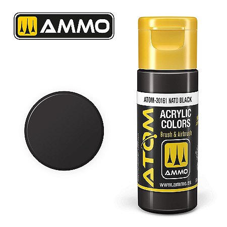 Tinta Acrílica ATOM COLOR - NATO BLACK- AMMO (20ml)