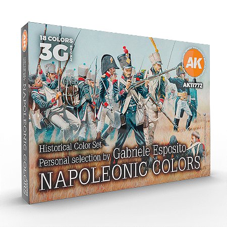 Conjunto de Tintas Acrílicas SIGNATURE SET NAPOLEONIC COLORS BY GABRIELE ESPOSITO - AK Interactive (Box x18 18ml)