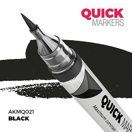 Marcador Acrílico Quick Markers - BLACK - AK Interactive