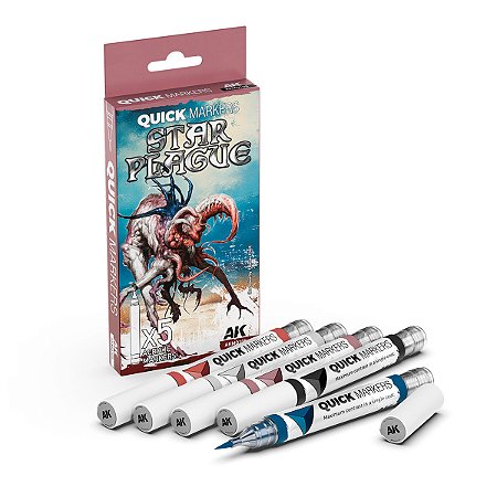 Conjunto Marcadores Acrílicos Quick Markers STAR PLAGUE - AK Interactive (5 cores)