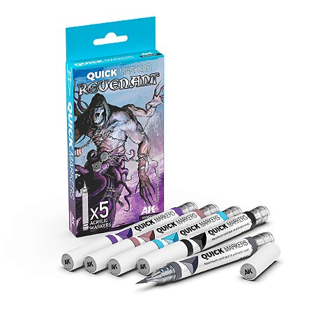Conjunto Marcadores Acrílicos Quick Markers REVENANT - AK Interactive (5 cores)