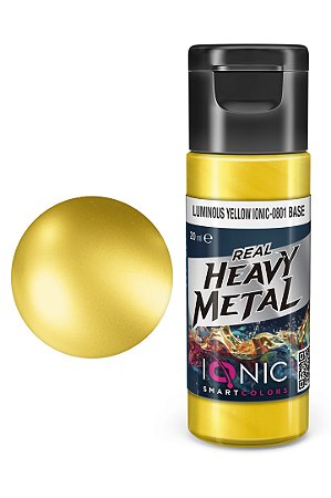 Tinta Metálica Acrílica Real Heavy Metal - LUMINOUS YELLOW (BASE) - IONIC Smart Colors (20ml)