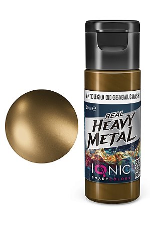 Wash Metálico Acrílico Real Heavy Metal - ANTIQUE GOLD - IONIC Smart Colors (20ml)