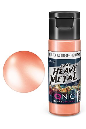 Tinta Metálica Acrílica Real Heavy Metal - MOLTEN RED (HIGHLIGHT) - IONIC Smart Colors (20ml)