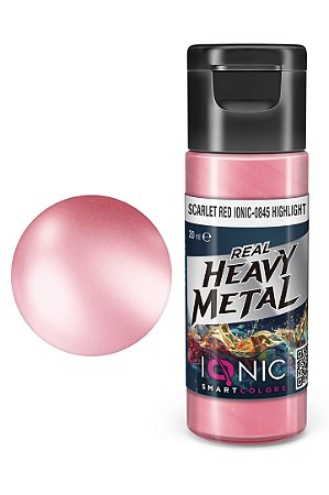 Tinta Metálica Acrílica Real Heavy Metal - SCARLET RED (HIGHLIGHT) - IONIC Smart Colors (20ml)