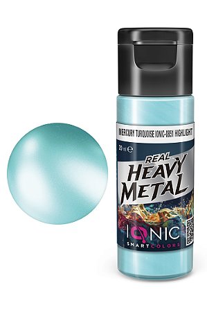 Tinta Metálica Acrílica Real Heavy Metal - MERCURY TURQUOISE (HIGHLIGHT) - IONIC Smart Colors (20ml)