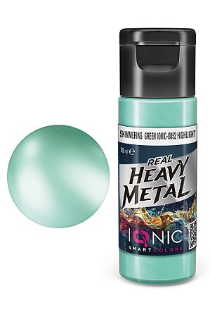 Tinta Metálica Acrílica Real Heavy Metal - SHIMMERING GREEN (HIGHLIGHT) - IONIC Smart Colors (20ml)