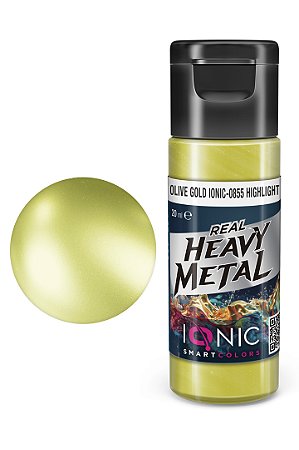 Tinta Metálica Acrílica Real Heavy Metal - OLIVE GOLD (HIGHLIGHT) - IONIC Smart Colors (20ml)