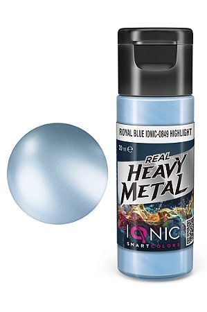Tinta Metálica Acrílica Real Heavy Metal - ROYAL BLUE (HIGHLIGHT) - IONIC Smart Colors (20ml)