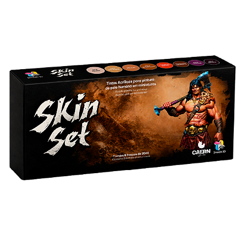 Conjunto Tintas Acrílicas SKIN - Smooth 3D (Box x8 20ml + Busto)