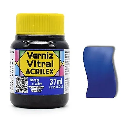 Verniz Vitral AZUL COBALTO - Acrilex (37ml)