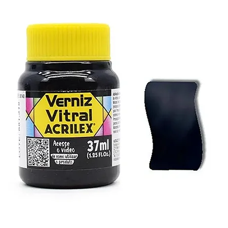 Verniz Vitral PRETO - Acrilex (37ml)