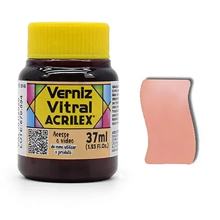 Verniz Vitral AMARELO PÊSSEGO - Acrilex (37ml)