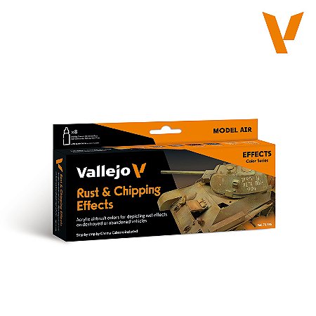 Conjunto Tintas Acrílicas Model Air RUST & CHIPPING EFFECTS - Vallejo (Box x8 18ml)