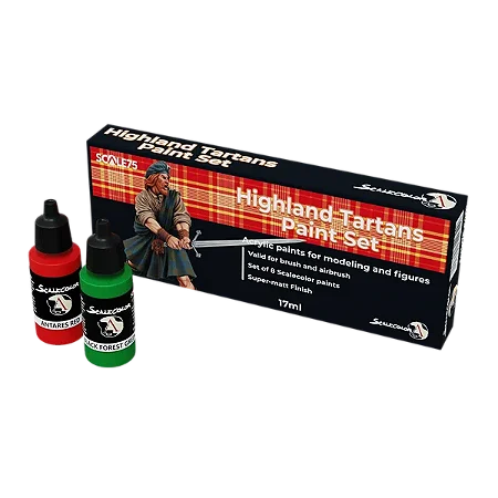 Conjunto Tintas Acrílicas HIGHLAND TARTANS - Scale75 (Box x8 17ml)