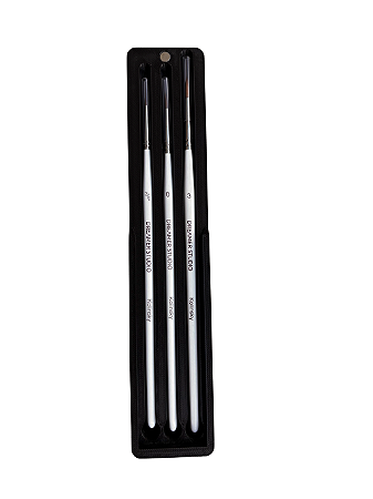 Kit Pincéis Kolinsky Balance Precision - Dreamer Studio (Três Pincéis: 0, 3 e 3/0 + estojo)