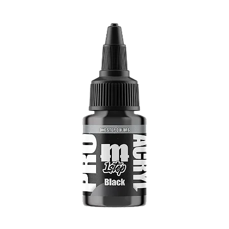 Tinta Acrílica Artística 1-Step BLACK- Pro Acryl (22ml)