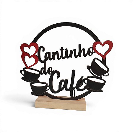 Enfeite Palavra de Mesa Cantinho do Café Com Arco Com Base