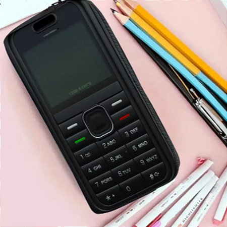 Estojo Retrô em Formato de Telefone Celular Escolar Escritório