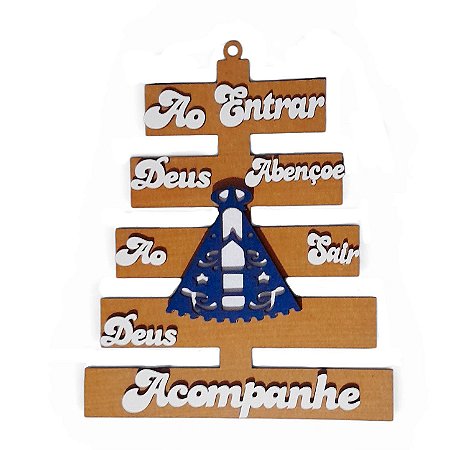 Placa Decorativa "Ao Entrar Deus Abençoe, Ao Sair Deus Acompanhe"