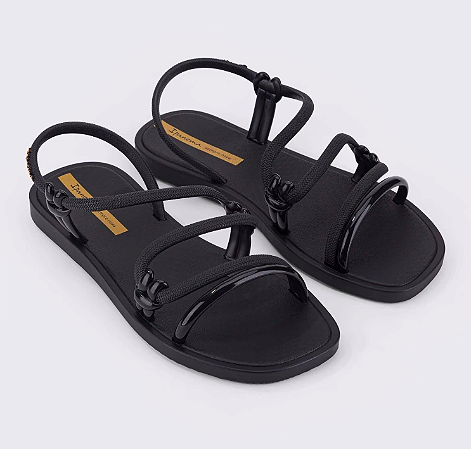 Sandália Rasteira Ipanema Solar Confortável Preto