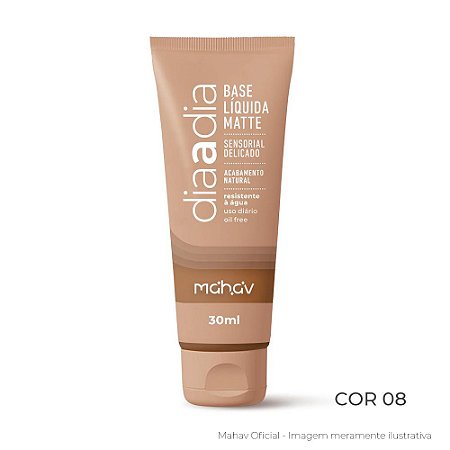 Base Líquida Matte Dia A Dia Mahav Cor 08 30ml