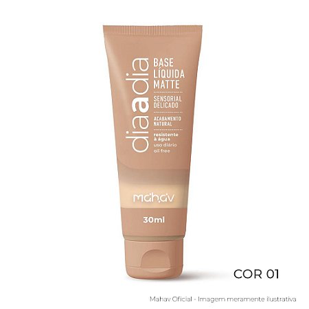 Base Líquida Matte Dia A Dia Mahav Cor 01 30ml