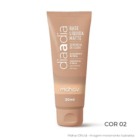 Base Líquida Matte Dia A Dia Mahav Cor 02 30ml