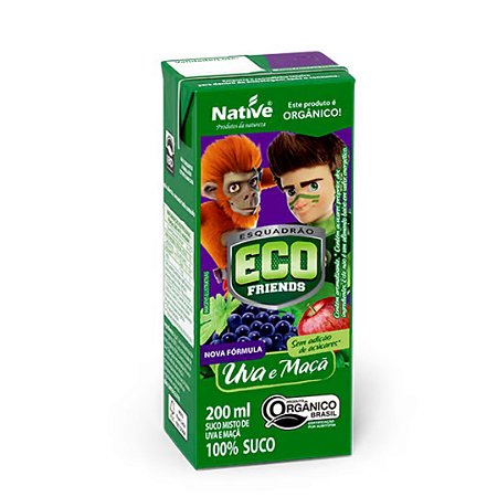 SUCO MISTO MACA E UVA ORG 200ml NATIVE