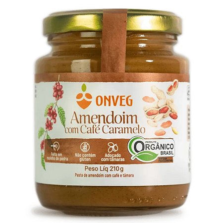 PASTA DE AMENDOIM COM CAFÉ CARAMELO ORG 210g ONVEG