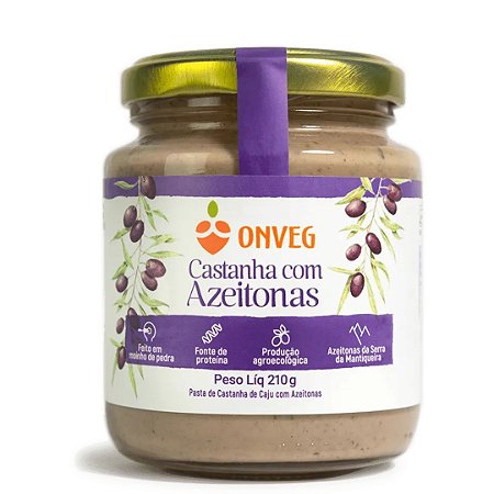 PASTA DE CASTANHA COM AZEITONAS ORG 210g ONVEG
