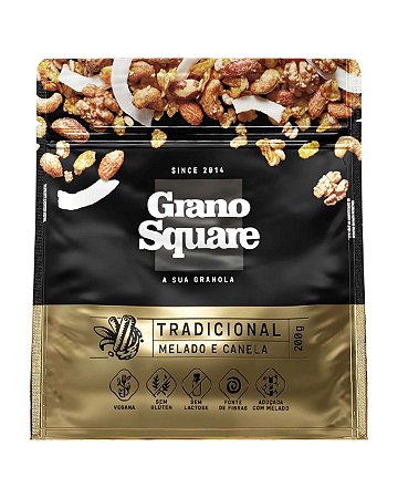 GRANOLA TRADICIONAL MELADO/CANELA 200g GRANO SQUARE
