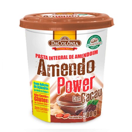PASTA DE AMENDOIM COM CACAU 500g DA COLONIA