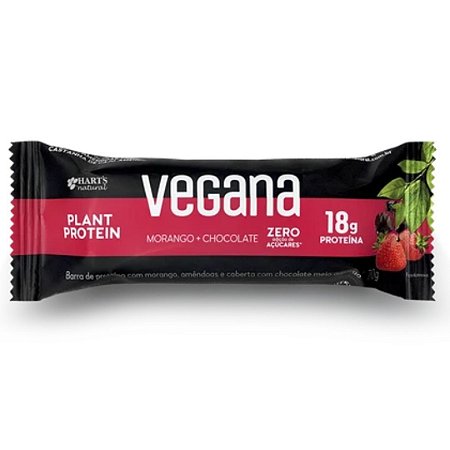 BARRA PROTEICA VEGANA MORANGO/CHOCOLATE 70g HARTS
