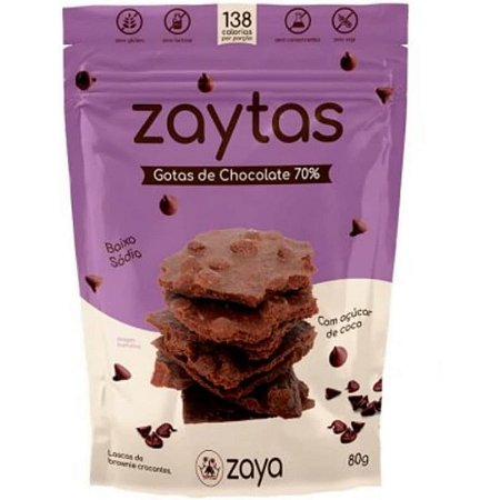 ZAYTAS LASCAS DE CHOCOLATE 70% 80g ZAYA