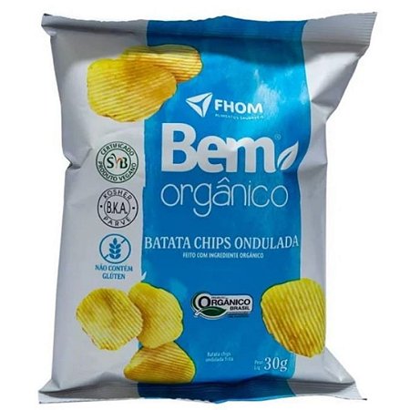CHIPS BATATA ONDULADA ORG 30g BEM ORGANICO