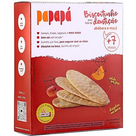 BISCOITO DENTICAO ABOBORA/MACA 36g PAPAPA
